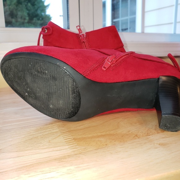 Coach and Four Red Suede Bootie - Picture 5 of 5